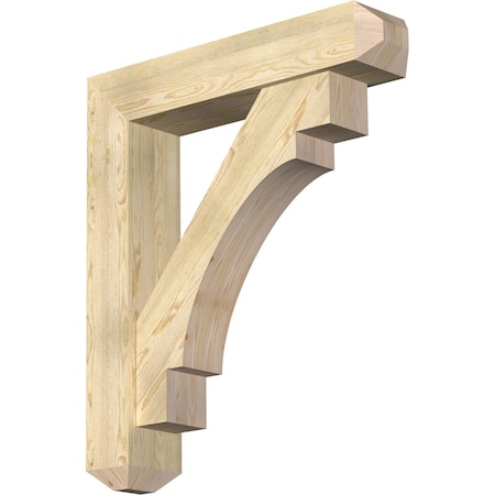 Ekena Millwork Merced Craftsman Rough Sawn Bracket w/ Offset Brace, Douglas Fir, 8"W x 38"D x 44"H BKT0806X38X44MRC04RDF